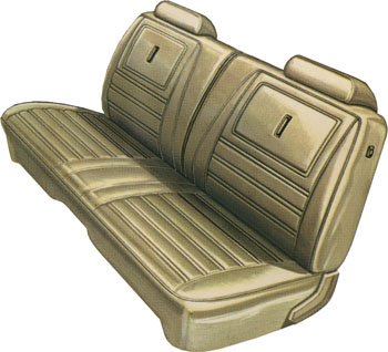 1972 Plymouth Road Runner Satellite Deluxe Front Bench and Rear Seat Upholstery Covers